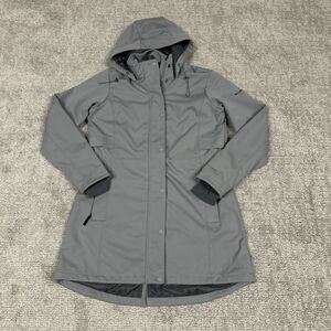 Columbia Coat Womens Large OmniHeat Gray Long Jacket Pockets Lightweight Winter